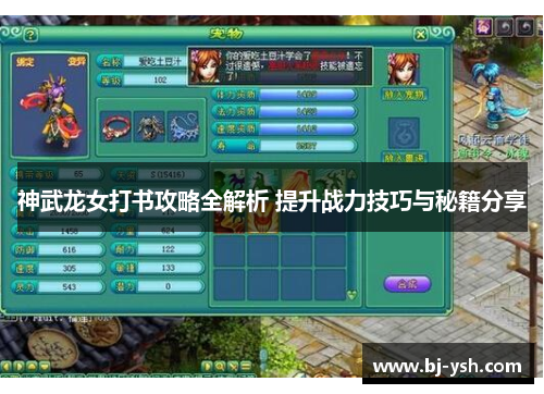 神武龙女打书攻略全解析 提升战力技巧与秘籍分享