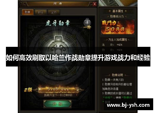 如何高效刷取以哈兰作战勋章提升游戏战力和经验